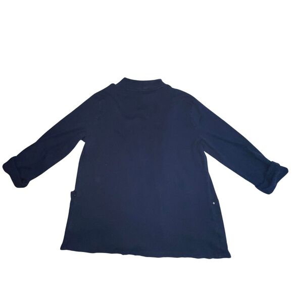 Jones New York Cardigan Womens Large Blue Open Casual Sweater Roll Tab Sleeve - Picture 4 of 9